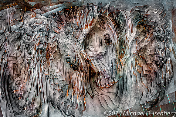 3D horse metal sculpture