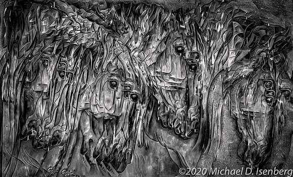 3D horse metal sculpture