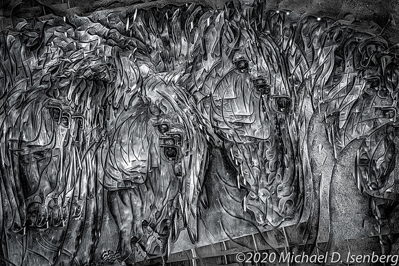 3D horse metal sculpture