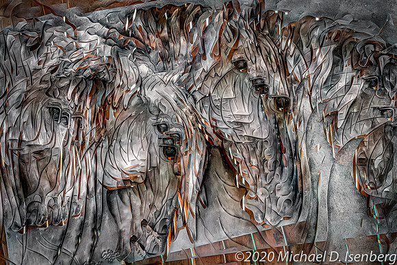 3D horse metal sculpture