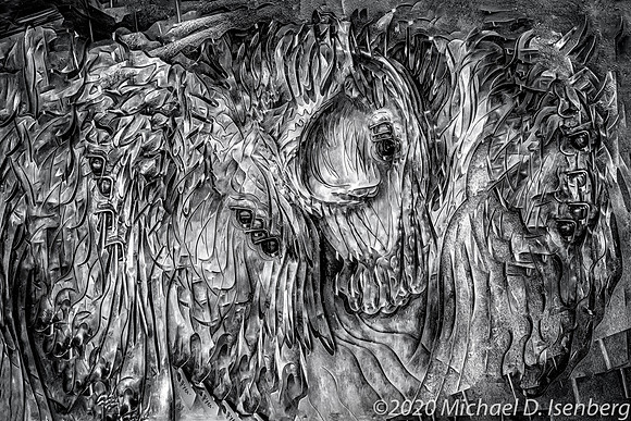 3D horse metal sculpture